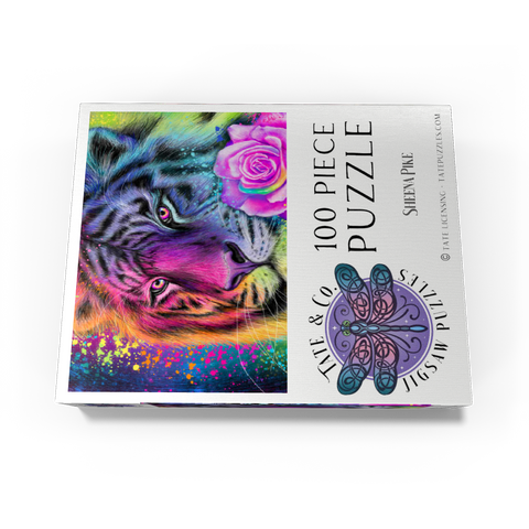 Neon Rainbow Tiger - Sheena Pike 100 Jigsaw Puzzle box view3