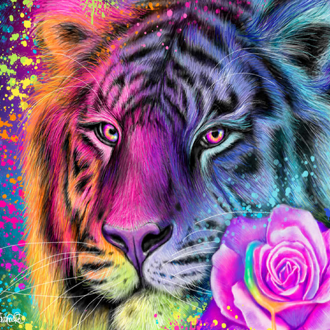 Neon Rainbow Tiger - Sheena Pike 100 Jigsaw Puzzle 3D Modell