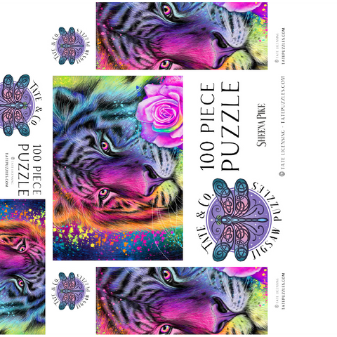 Neon Rainbow Tiger - Sheena Pike 100 Jigsaw Puzzle box 3D Modell