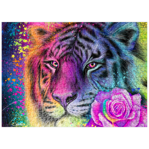 puzzleplate Neon Rainbow Tiger - Sheena Pike 500 Jigsaw Puzzle