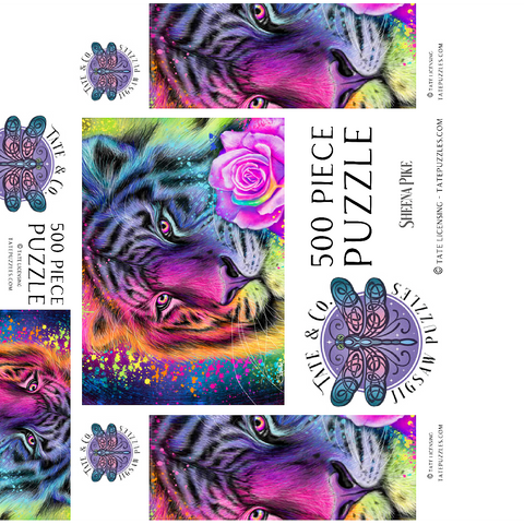 Neon Rainbow Tiger - Sheena Pike 500 Jigsaw Puzzle box 3D Modell