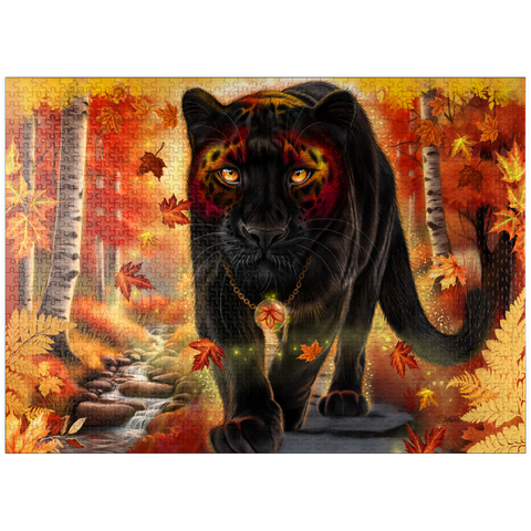 puzzleplate Autumn Guardian Panther - Sheena Pike 1000 Jigsaw Puzzle