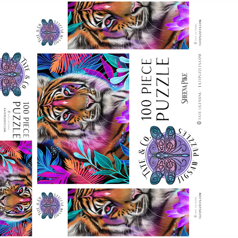 Lotus Dream Tiger - Sheena Pike 100 Jigsaw Puzzle box 3D Modell
