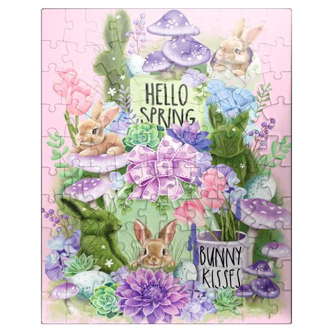 puzzleplate Spring Bunny Bounty Easter - Sheena Pike 100 Jigsaw Puzzle