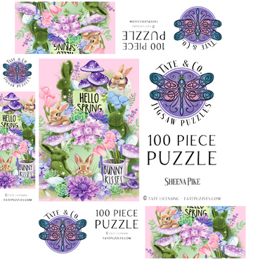 Spring Bunny Bounty Easter - Sheena Pike 100 Jigsaw Puzzle box 3D Modell