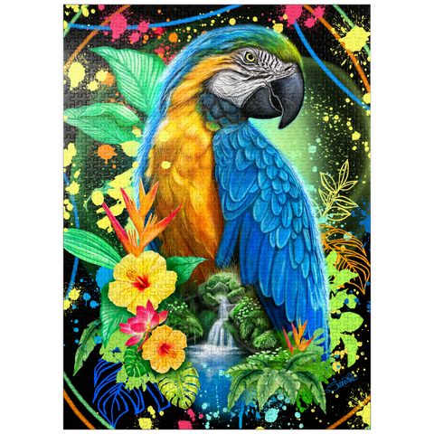 puzzleplate Blue Macaw Animal Spirit - Sheena Pike 1000 Jigsaw Puzzle