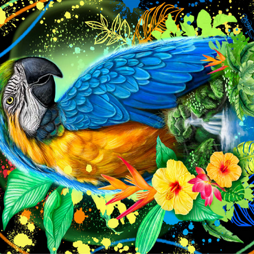 Blue Macaw Animal Spirit - Sheena Pike 100 Jigsaw Puzzle 3D Modell