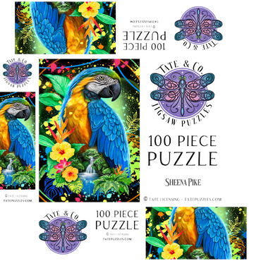 Blue Macaw Animal Spirit - Sheena Pike 100 Jigsaw Puzzle box 3D Modell