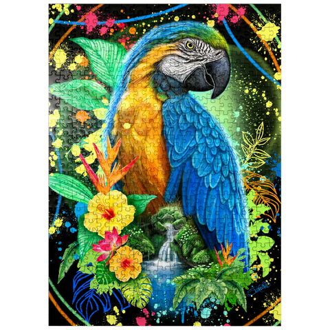 puzzleplate Blue Macaw Animal Spirit - Sheena Pike 500 Jigsaw Puzzle