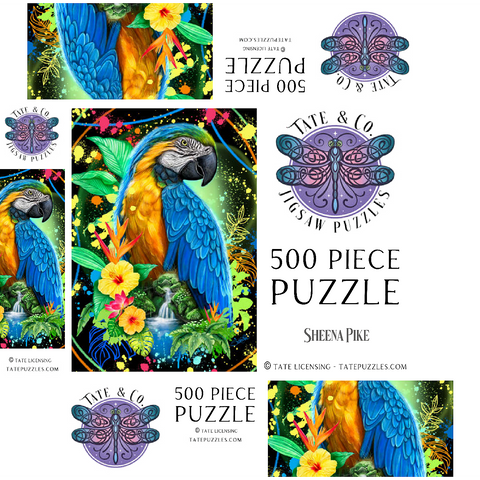 Blue Macaw Animal Spirit - Sheena Pike 500 Jigsaw Puzzle box 3D Modell