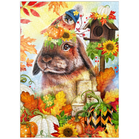 puzzleplate Autumn Greetings Bunny - Sheena Pike 1000 Jigsaw Puzzle