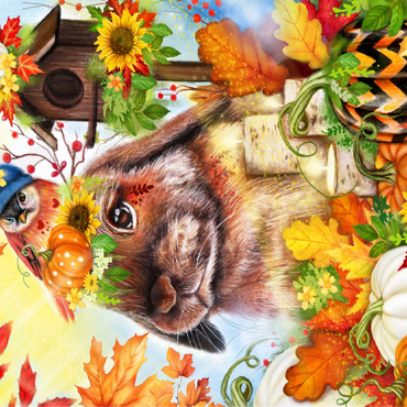 Autumn Greetings Bunny - Sheena Pike 100 Jigsaw Puzzle 3D Modell