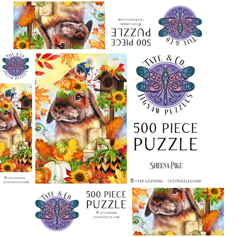 Autumn Greetings Bunny - Sheena Pike 500 Jigsaw Puzzle box 3D Modell