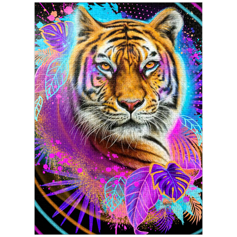 puzzleplate Neon Tiger Animal Spirit - Sheena Pike 1000 Jigsaw Puzzle