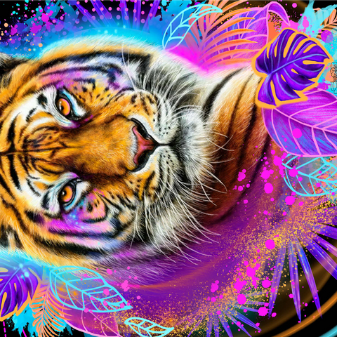 Neon Tiger Animal Spirit - Sheena Pike 1000 Jigsaw Puzzle 3D Modell