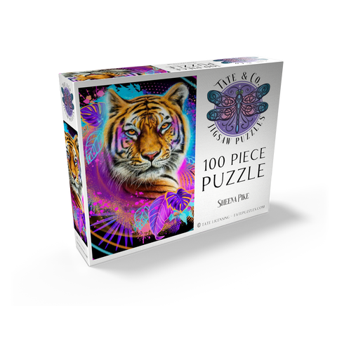 Neon Tiger Animal Spirit - Sheena Pike 100 Jigsaw Puzzle box view2