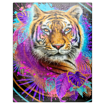 puzzleplate Neon Tiger Animal Spirit - Sheena Pike 100 Jigsaw Puzzle