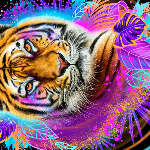 Neon Tiger Animal Spirit - Sheena Pike 500 Jigsaw Puzzle 3D Modell