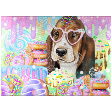puzzleplate Donut Sweetie Hound Puppy - Sheena Pike 1000 Jigsaw Puzzle