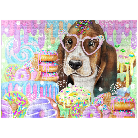 puzzleplate Donut Sweetie Hound Puppy - Sheena Pike 1000 Jigsaw Puzzle