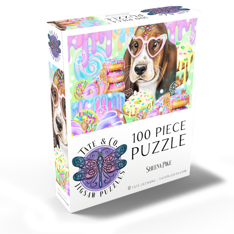 Donut Sweetie Hound Puppy - Sheena Pike 100 Jigsaw Puzzle box view2