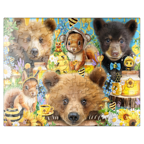 puzzleplate Bees and Honey Bears - Sheena Pike 100 Jigsaw Puzzle