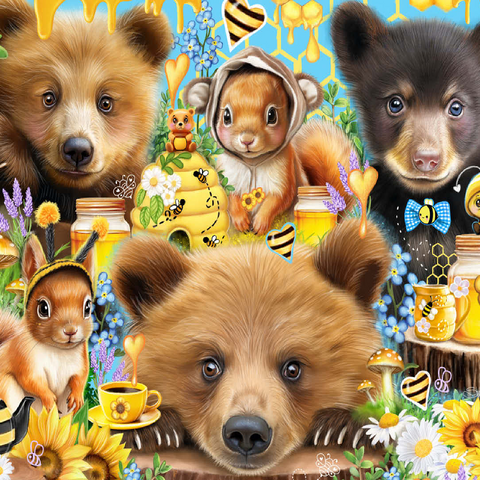Bees and Honey Bears - Sheena Pike 100 Jigsaw Puzzle 3D Modell