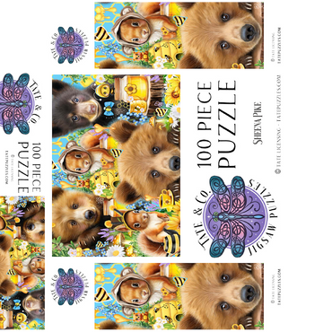 Bees and Honey Bears - Sheena Pike 100 Jigsaw Puzzle box 3D Modell