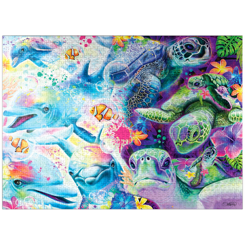 puzzleplate Magical Dolphins and Turtles - Sheena Pike 1000 Jigsaw Puzzle