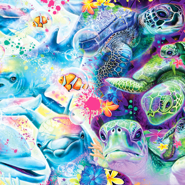 Magical Dolphins and Turtles - Sheena Pike 1000 Jigsaw Puzzle 3D Modell