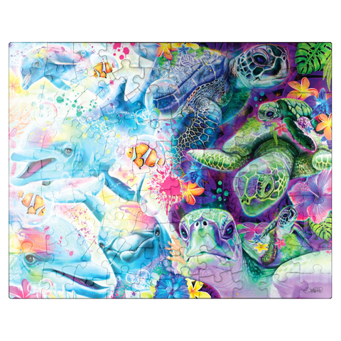 puzzleplate Magical Dolphins and Turtles - Sheena Pike 100 Jigsaw Puzzle