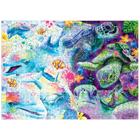 puzzleplate Magical Dolphins and Turtles - Sheena Pike 500 Jigsaw Puzzle