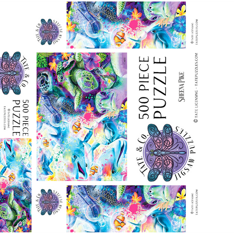 Magical Dolphins and Turtles - Sheena Pike 500 Jigsaw Puzzle box 3D Modell