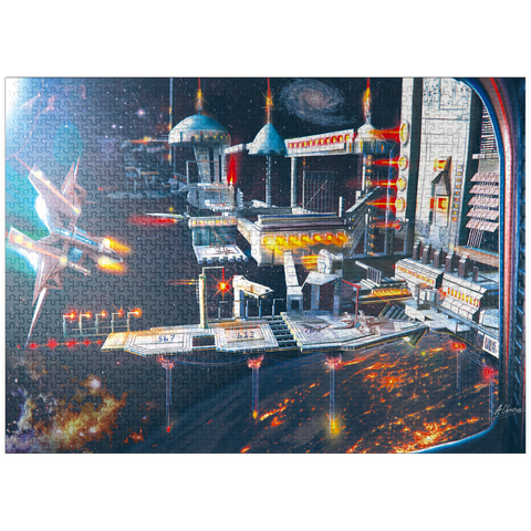 puzzleplate Space Station Landing Bay - Anthony Christou 1000 Jigsaw Puzzle