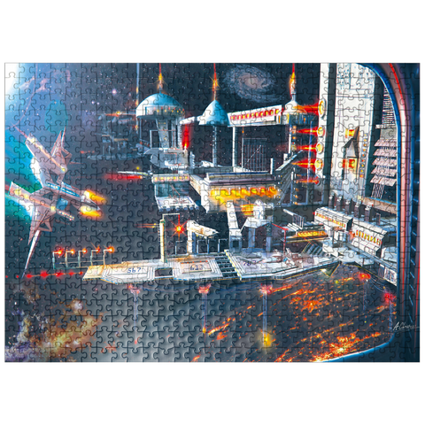 puzzleplate Space Station Landing Bay - Anthony Christou 500 Jigsaw Puzzle