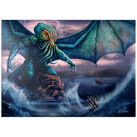 puzzleplate Cthulu Lovecraft Horror - Anthony Christou 1000 Jigsaw Puzzle
