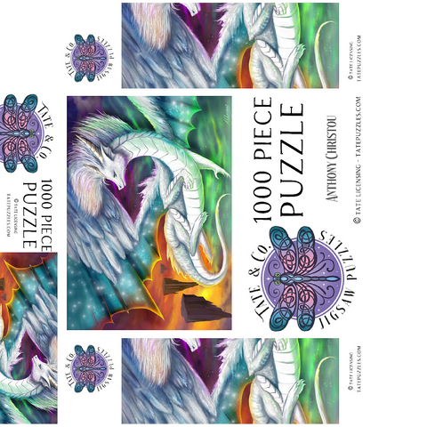 Furry Cute dragon - Anthony Christou 1000 Jigsaw Puzzle box 3D Modell