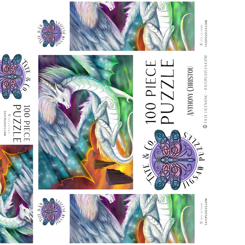 Furry Cute dragon - Anthony Christou 100 Jigsaw Puzzle box 3D Modell