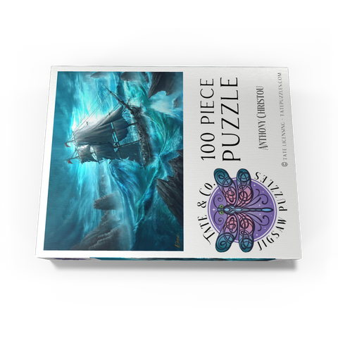 Dangerous Seas Pirate Ship - Anthony Christou 100 Jigsaw Puzzle box view3