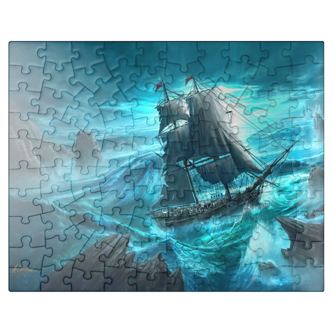 puzzleplate Dangerous Seas Pirate Ship - Anthony Christou 100 Jigsaw Puzzle