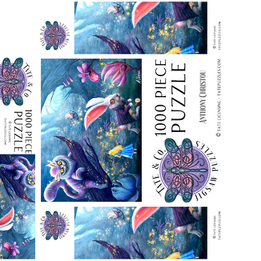 Alice in Wonderland & Cheshire Cat - Anthony Christou 1000 Jigsaw Puzzle box 3D Modell