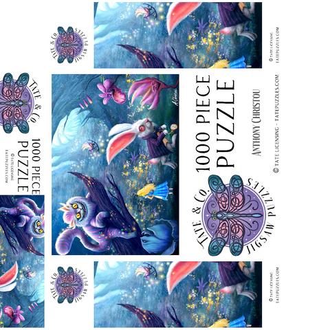 Alice in Wonderland & Cheshire Cat - Anthony Christou 1000 Jigsaw Puzzle box 3D Modell