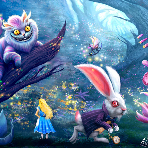 Alice in Wonderland & Cheshire Cat - Anthony Christou 500 Jigsaw Puzzle 3D Modell