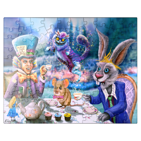 puzzleplate Alice in Wonderland Tea Party - Anthony Christou 100 Jigsaw Puzzle
