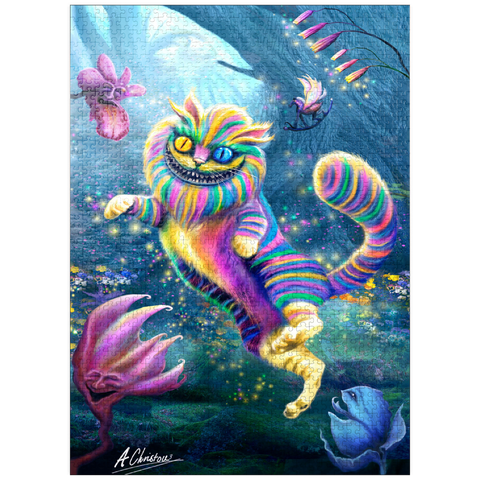 puzzleplate Rainbow Cheshire Cat, Alice in Wonderland - Anthony Christou 1000 Jigsaw Puzzle