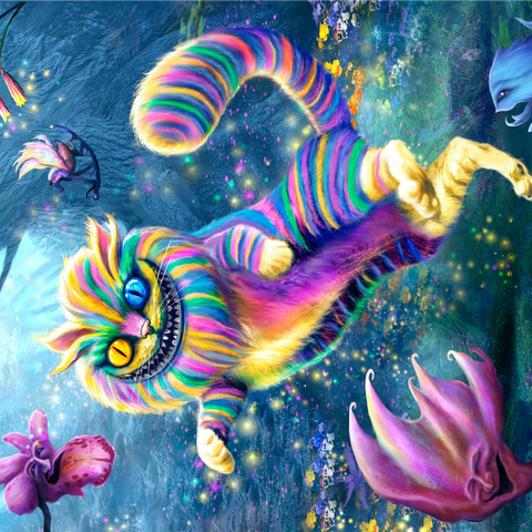 Rainbow Cheshire Cat, Alice in Wonderland - Anthony Christou 1000 Jigsaw Puzzle 3D Modell