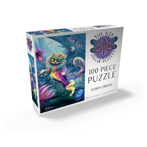 Rainbow Cheshire Cat, Alice in Wonderland - Anthony Christou 100 Jigsaw Puzzle box view2