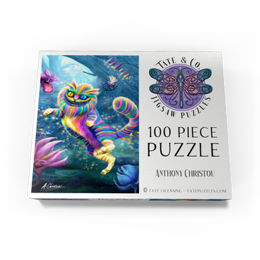 Rainbow Cheshire Cat, Alice in Wonderland - Anthony Christou 100 Jigsaw Puzzle box view3