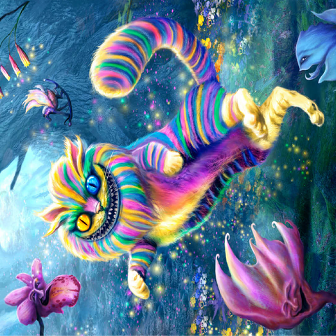 Rainbow Cheshire Cat, Alice in Wonderland - Anthony Christou 100 Jigsaw Puzzle 3D Modell