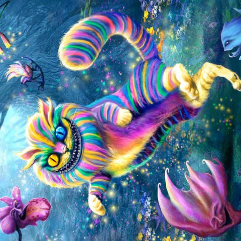 Rainbow Cheshire Cat, Alice in Wonderland - Anthony Christou 500 Jigsaw Puzzle 3D Modell